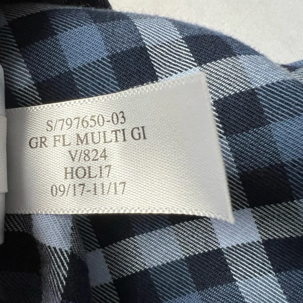 Banana Republic Blue Plaid Lux Flannel Grant Fit Cotton Button Down Fall Winter